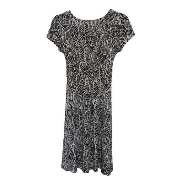 CONNECTED brown & white polyester blend dress women's size 10 Petite - Picture 3 of 3